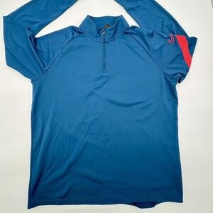 Nike Dri-Fit Track Suit‎ Mens Large Blue Red 1/4 Zip Training Pants CD1160-432